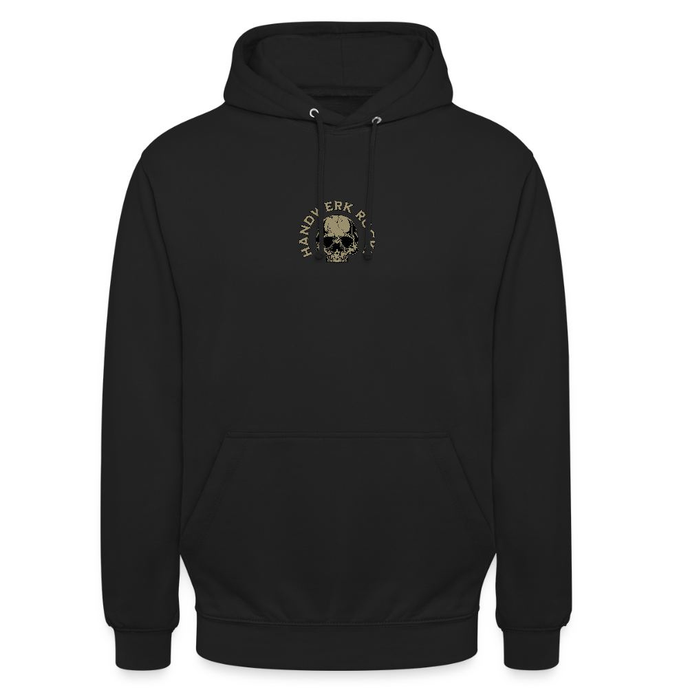 Unisex Hoodie "Handwerk-Rockt" (beidseitig bedruckt) - Schwarz