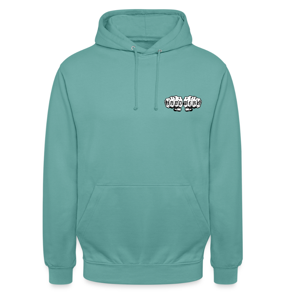 Unisex Hoodie "Heizungsbauer" (beidseitig bedruckt) - Pastelltürkis