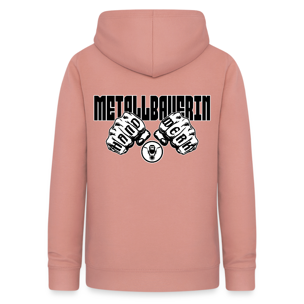Frauen Hoodie "Metallbauerin" (beidseitig beruckt) - Altrosa