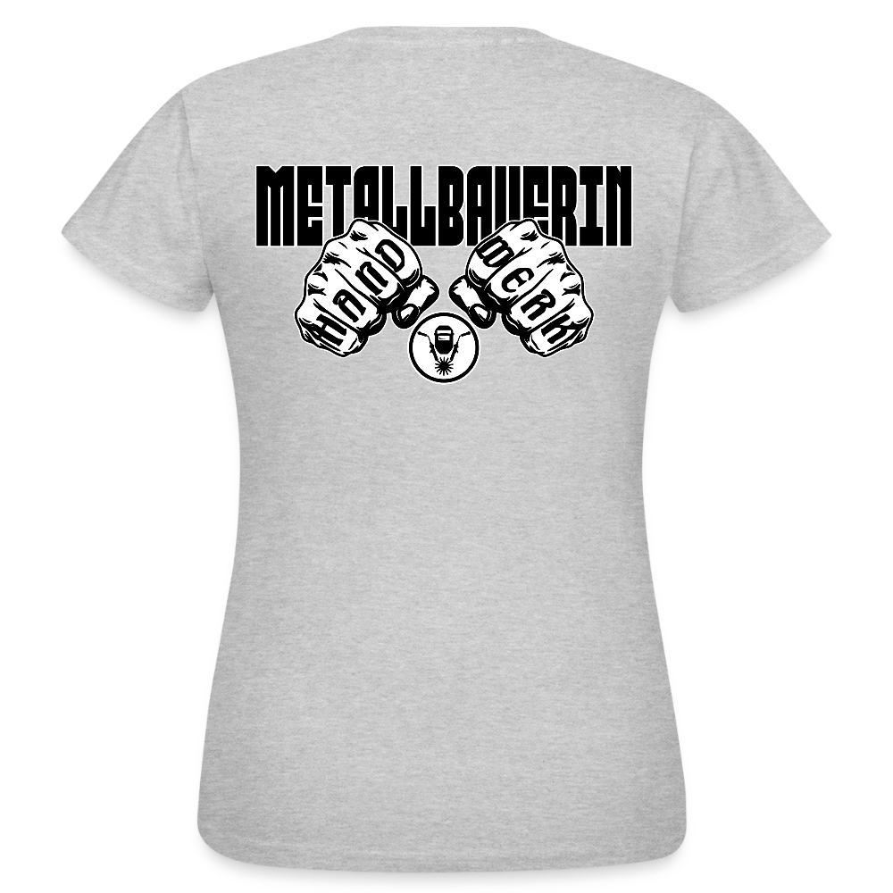 Frauen T-Shirt "Metallbauerin" (beidseitig bedruckt) - Grau meliert