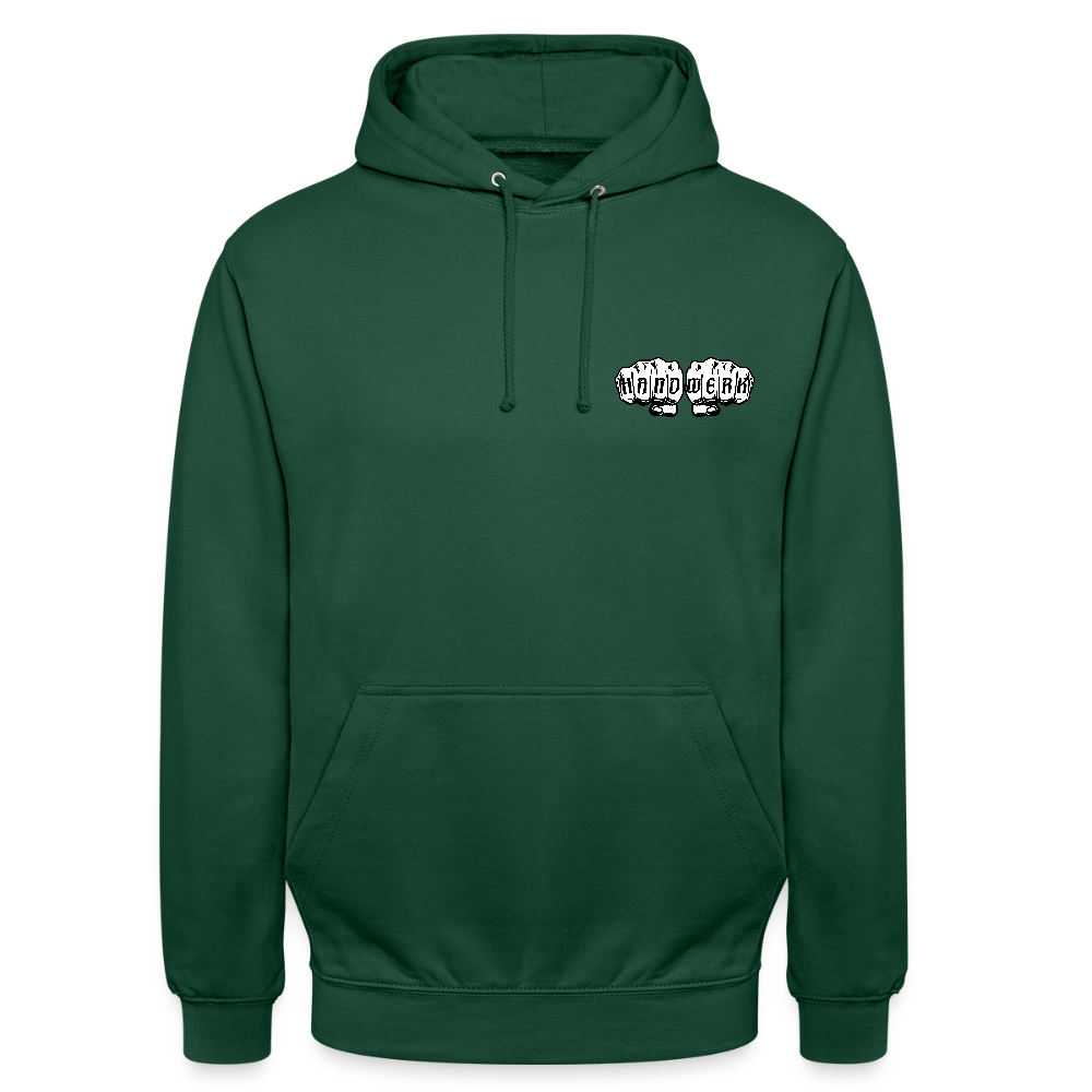 Unisex Hoodie "Heizungsbauer" (beidseitig bedruckt) - Flaschengrün