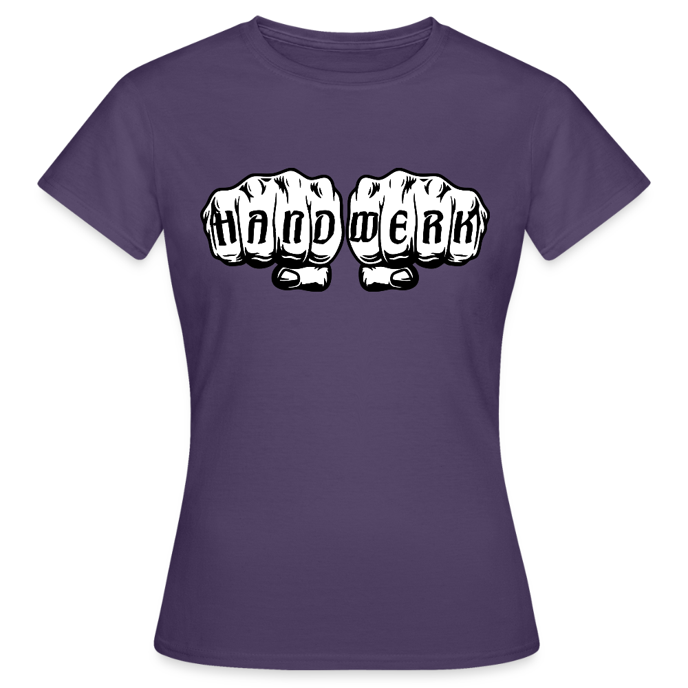 Frauen T-Shirt "Handwerk" Dunkellila Frauen T-Shirt