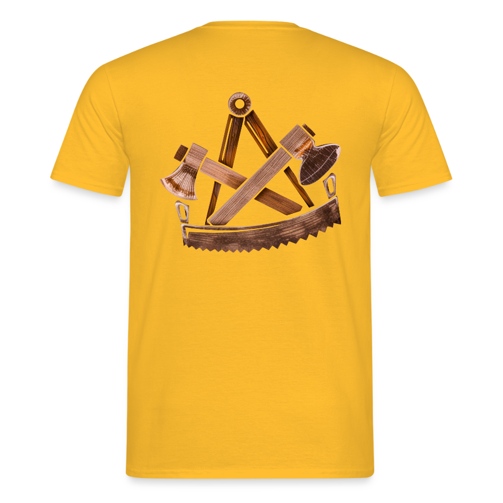Unisex T-Shirt "Zimmermann" (beidseitig bedruckt) - Gelb