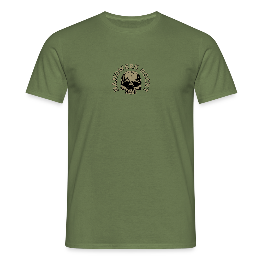 Unisex T-Shirt "Handwerk-Rockt" (beidseitig bedruckt) - Militärgrün