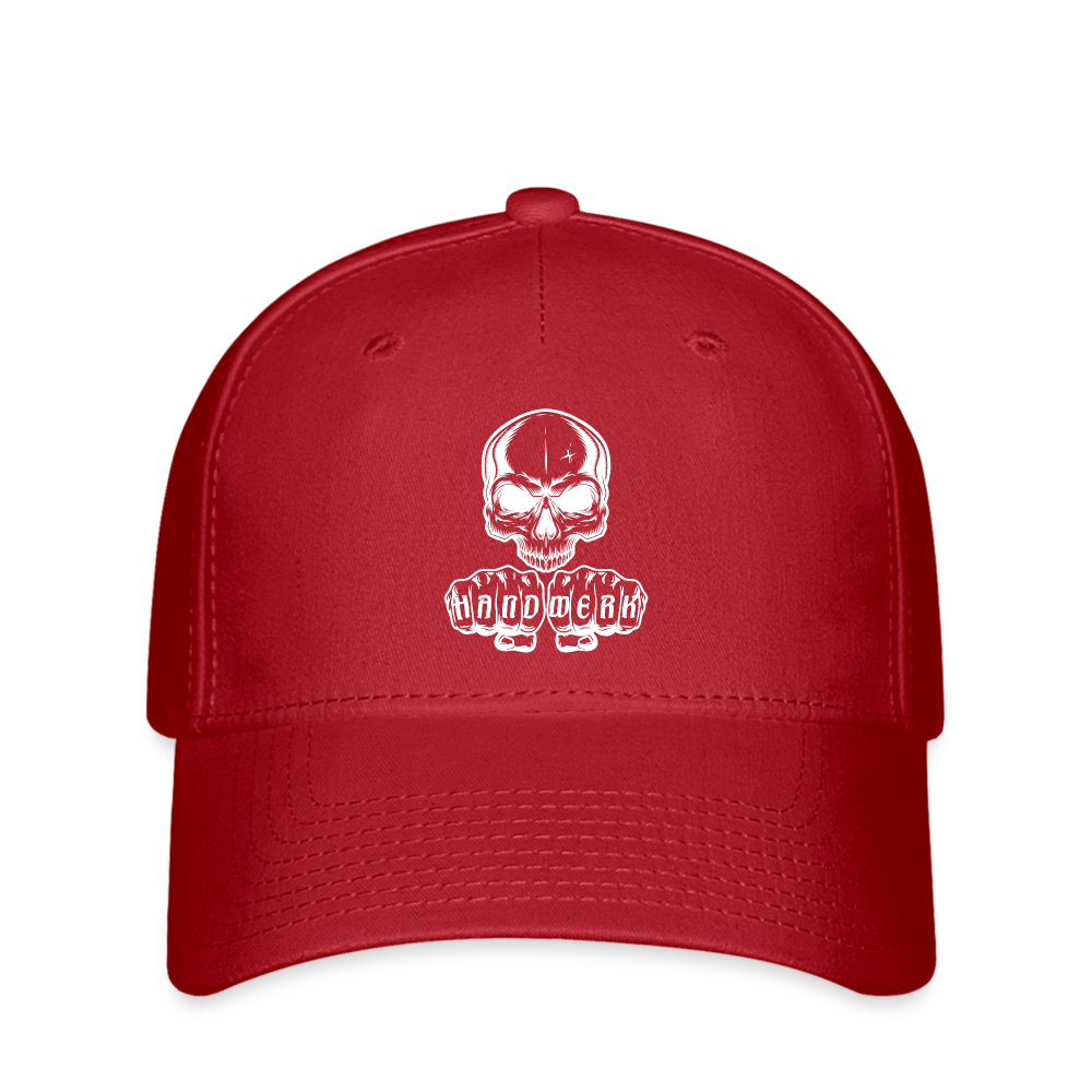 Flexfit Cap "Skull-Handwerk" Rot Flexfit Cap