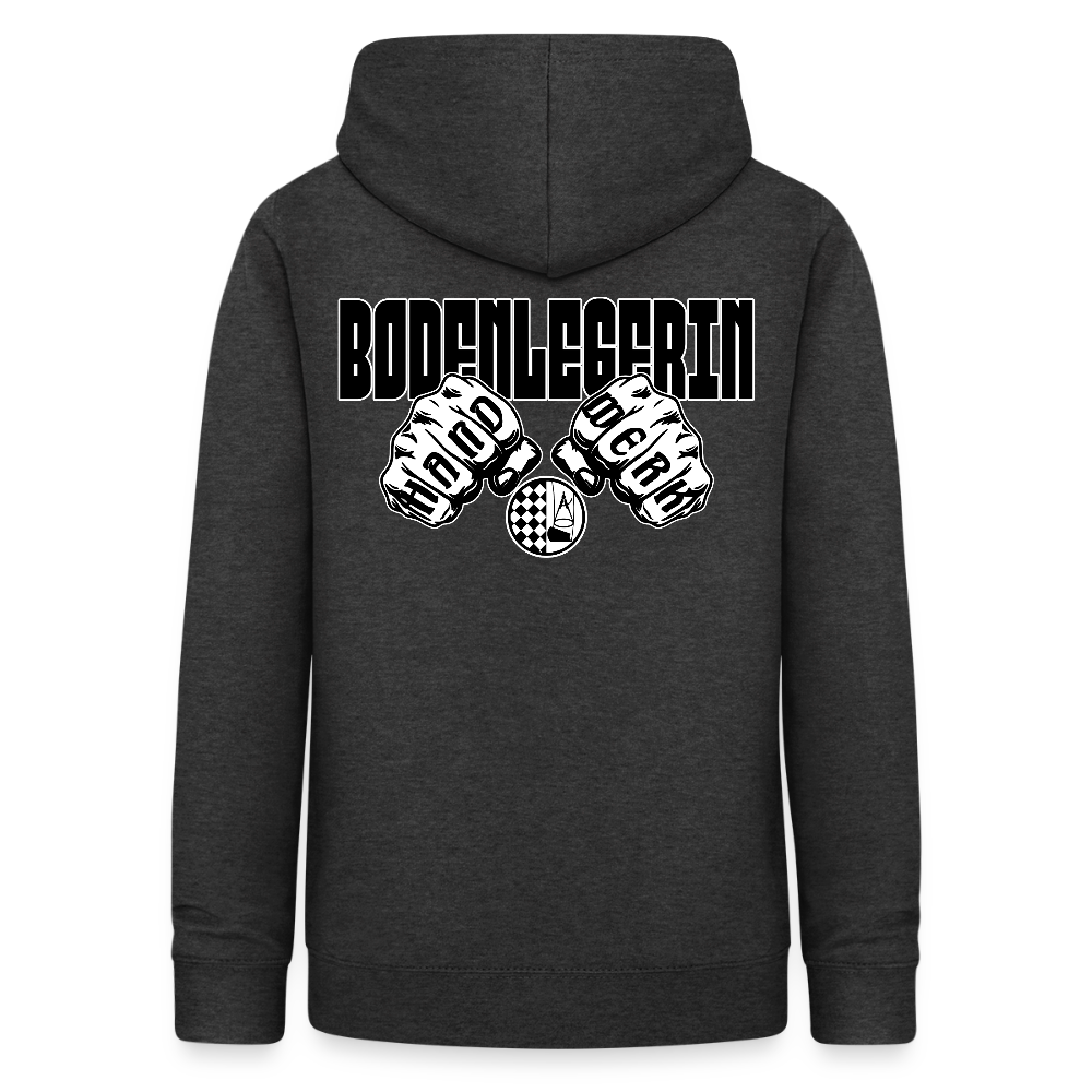 Frauen Hoodie "Bodenlegerin" (beidseitig beruckt) - Anthrazit