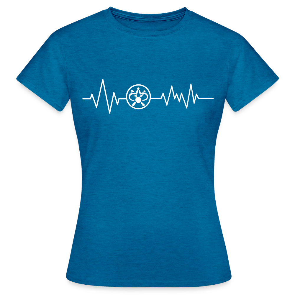 Frauen T-Shirt "Drechsler" - Antikblaues Saphir meliert