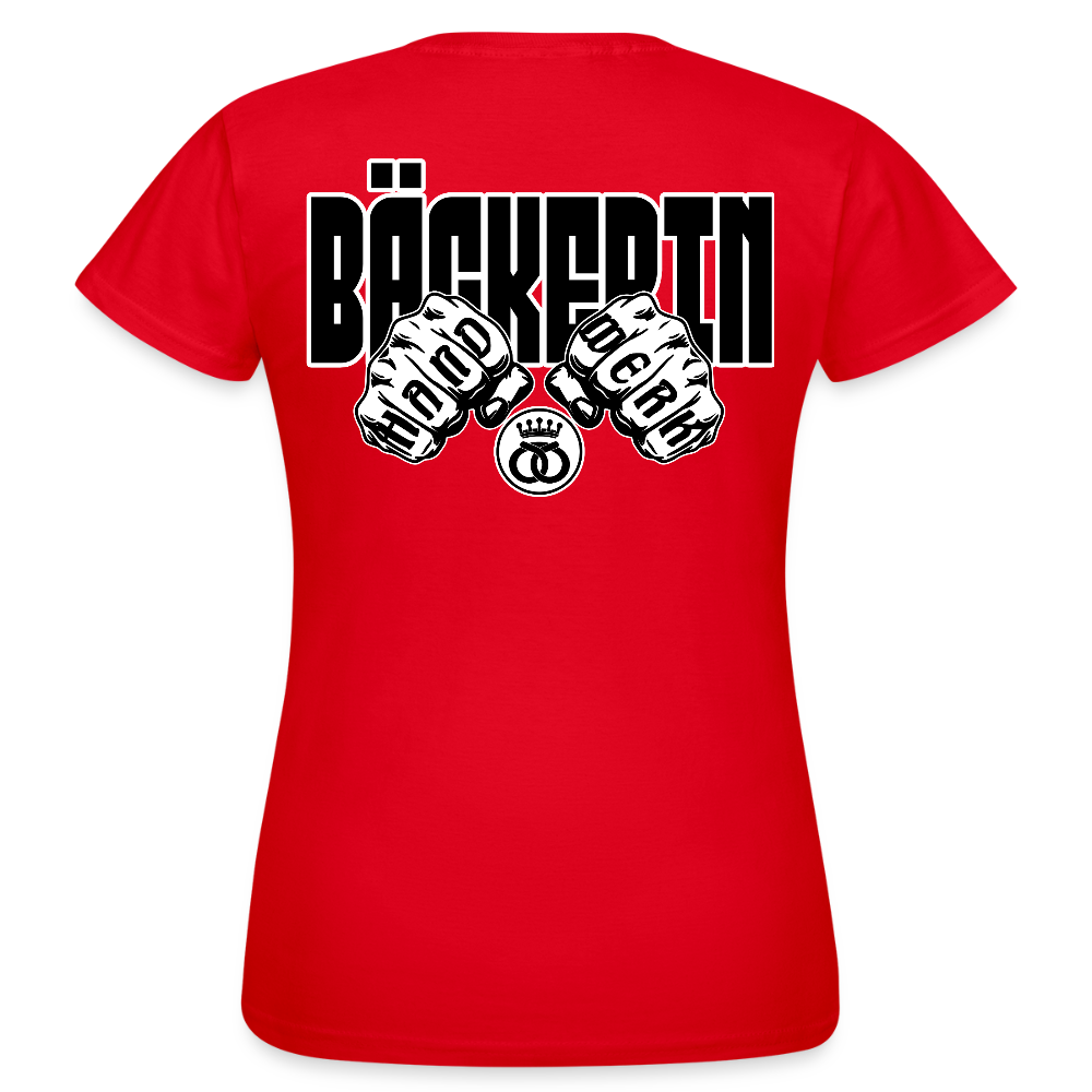 Frauen T-Shirt "Bäckerin" (beidseitig bedruckt) - Rot