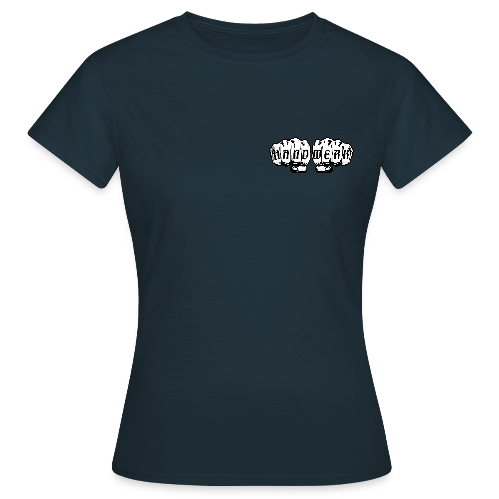 Frauen T-Shirt "Gebäudereinigerin" (beidseitig bedruckt) - Navy
