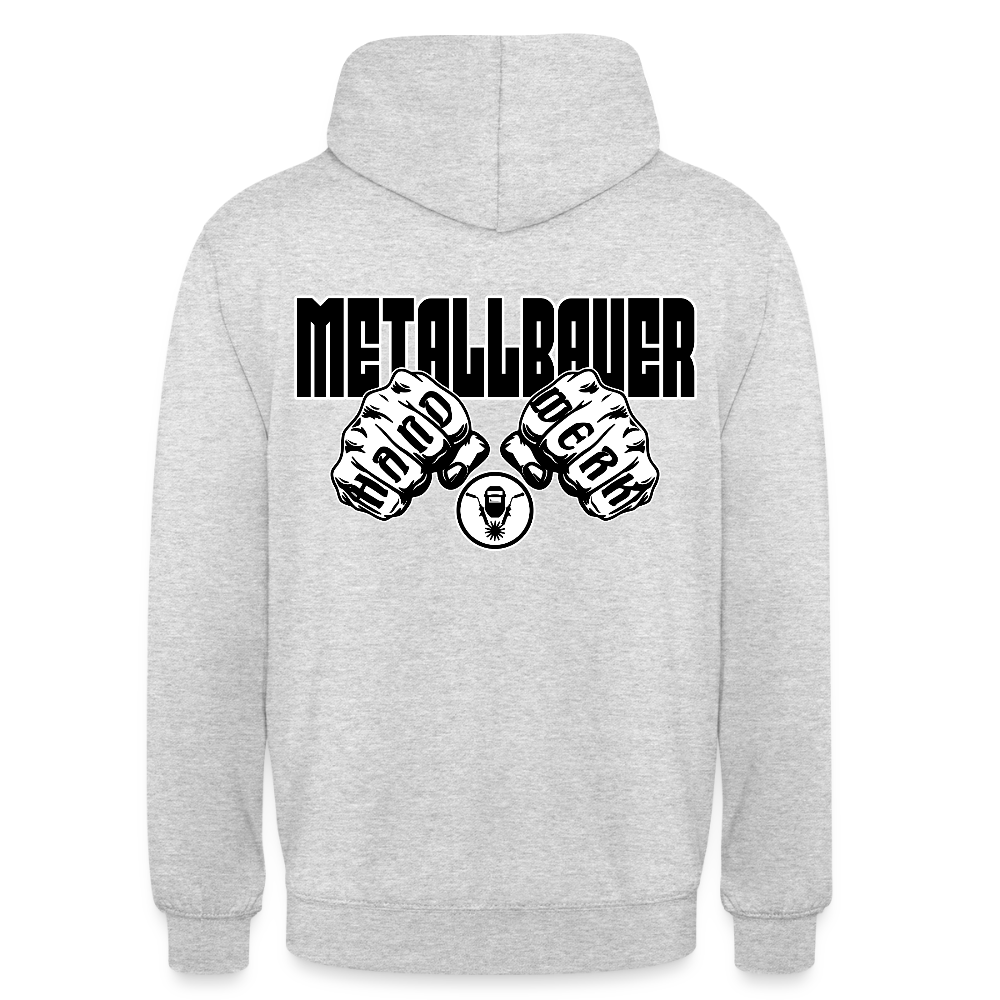 Unisex Hoodie "Metallbauer" (beidseitig bedruckt) - Hellgrau meliert