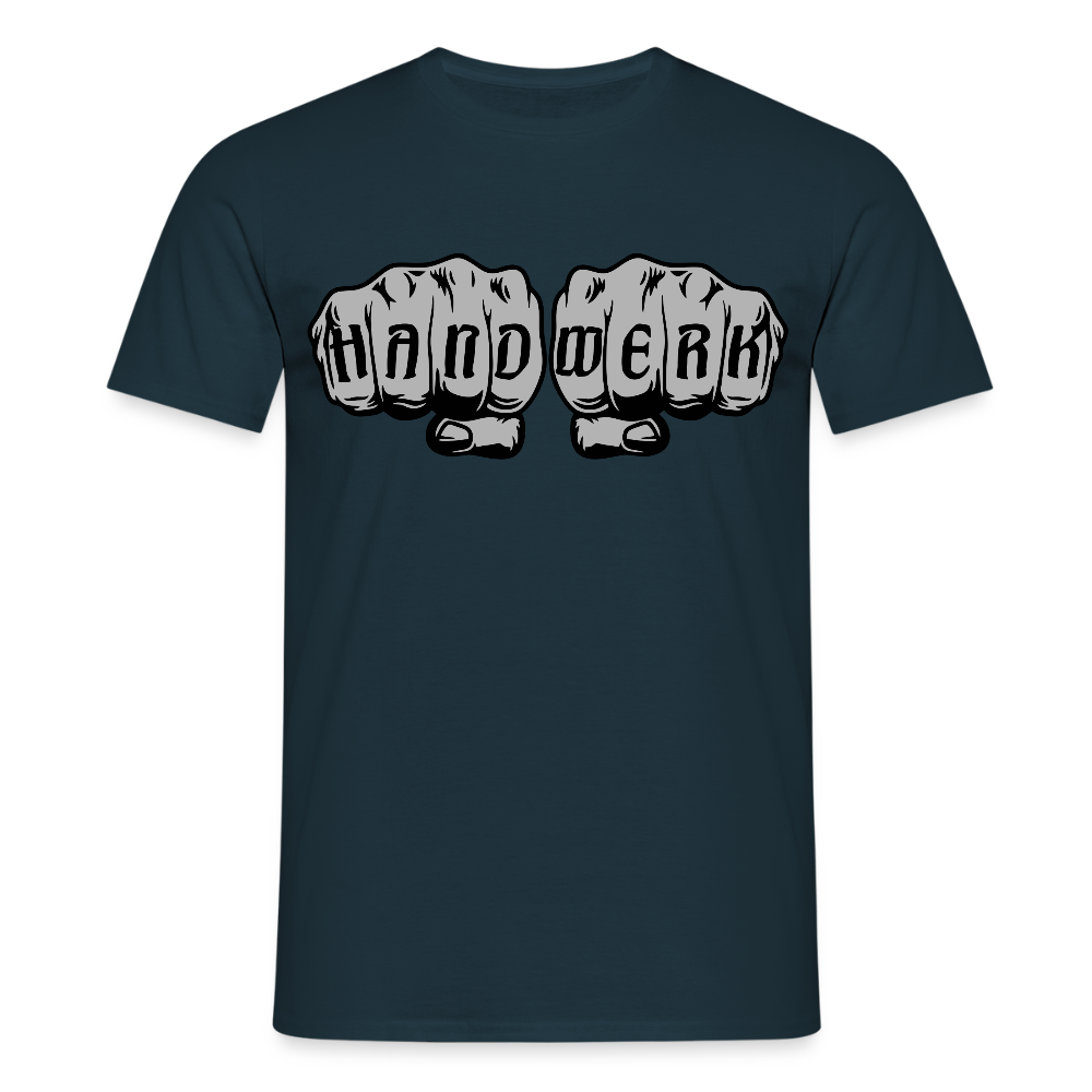 Unisex T-Shirt "Power-Handwerk" Navy Männer T-Shirt