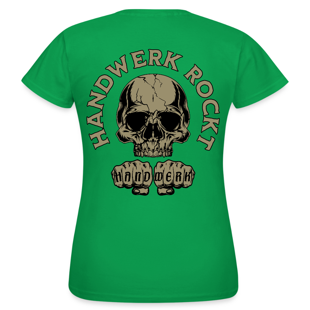 Frauen T-Shirt "Handwerk-Rockt" (beidseitig bedruckt) - Kelly Green
