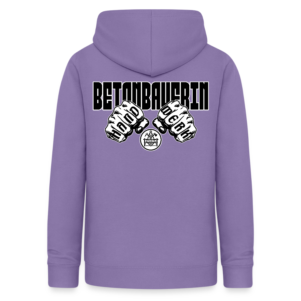 Frauen Hoodie "Betonbauerin" (beidseitig beruckt) - Lavendel