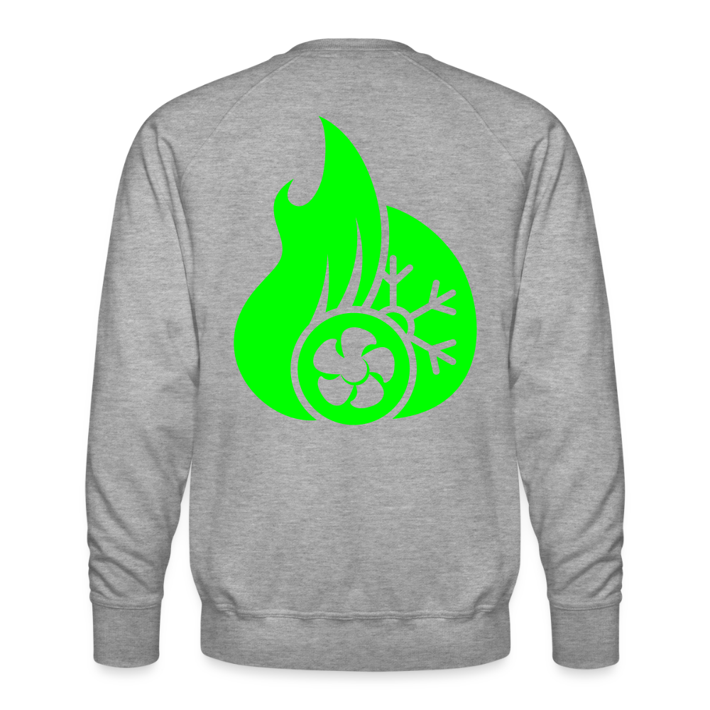 Unisex Premium Pullover "Klimatechniker" neongrün Grau meliert Männer Premium Pullover