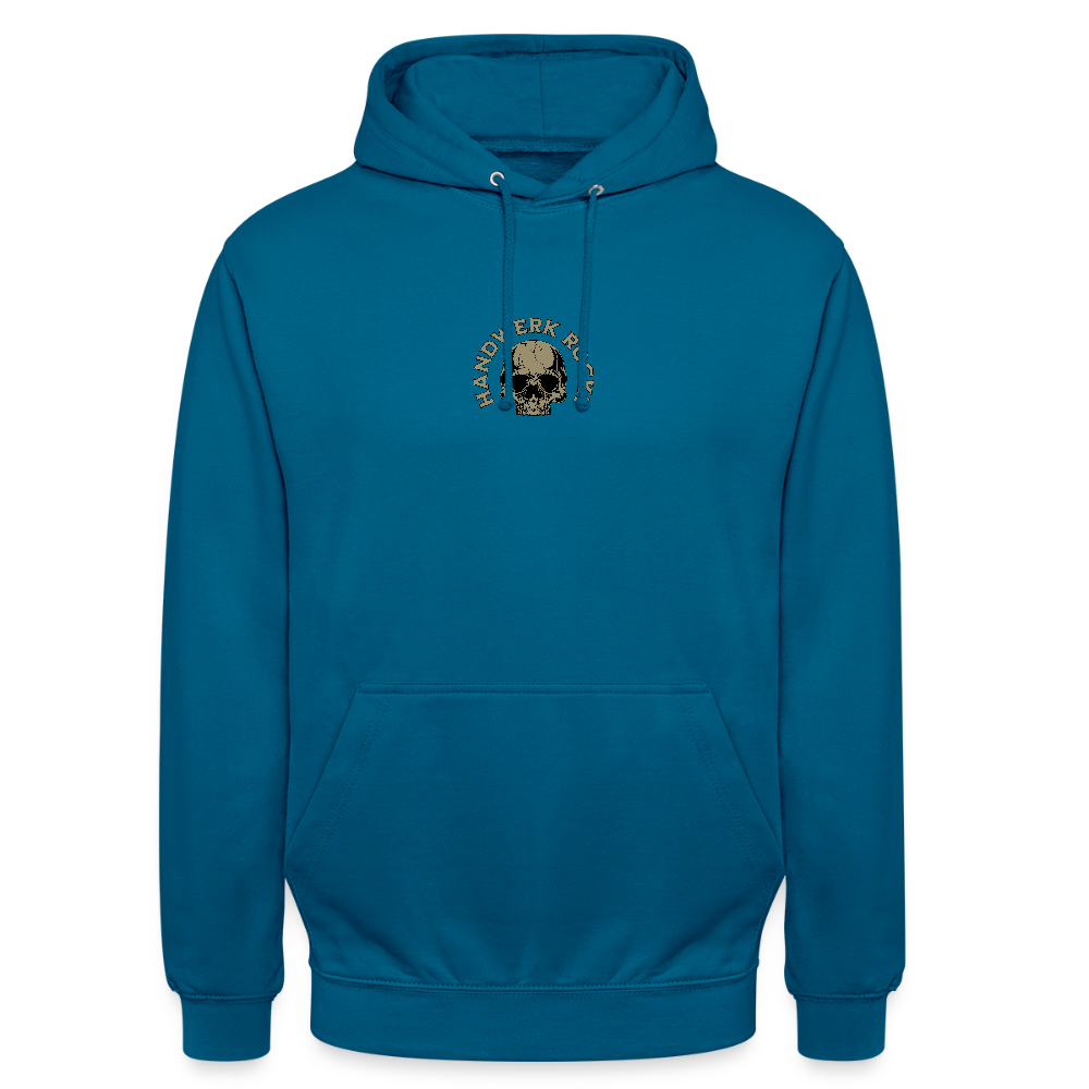 Unisex Hoodie "Handwerk-Rockt" (beidseitig bedruckt) - Tiefseeblau