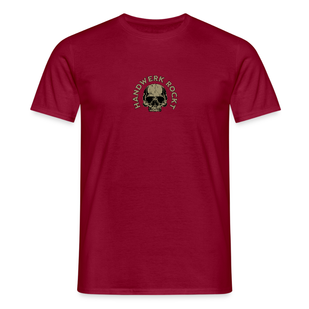 Unisex T-Shirt "Handwerk-Rockt" (beidseitig bedruckt) - Ziegelrot