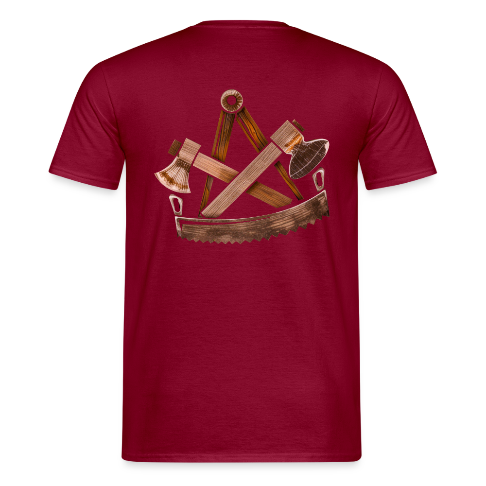 Unisex T-Shirt "Zimmermann" (beidseitig bedruckt) - Ziegelrot