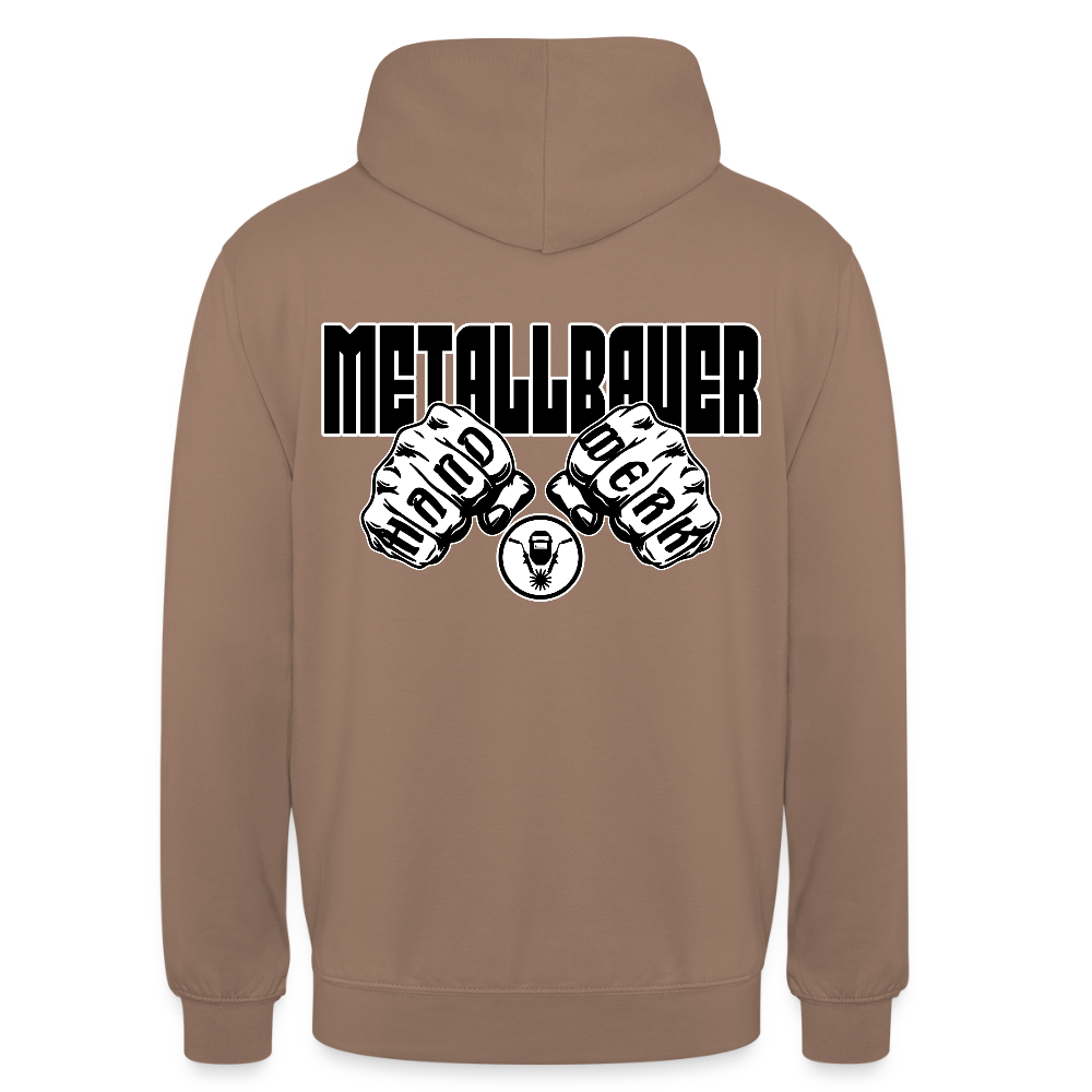 Unisex Hoodie "Metallbauer" (beidseitig bedruckt) - Mokka
