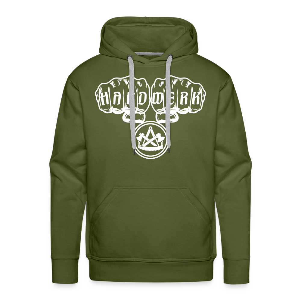 Männer Premium Hoodie "Zimmermann" - Olivgrün
