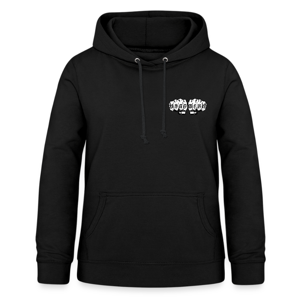 Frauen Hoodie "Bodenlegerin" (beidseitig beruckt) - Schwarz