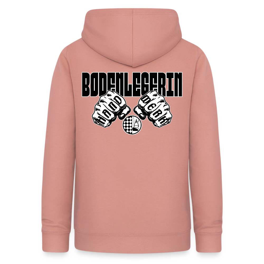 Frauen Hoodie "Bodenlegerin" (beidseitig beruckt) - Altrosa