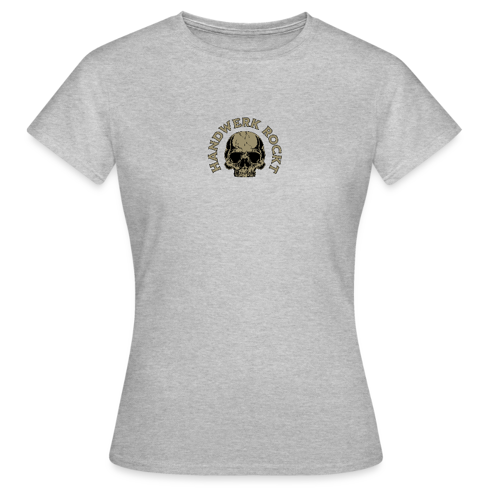 Frauen T-Shirt "Handwerk-Rockt" (beidseitig bedruckt) - Grau meliert