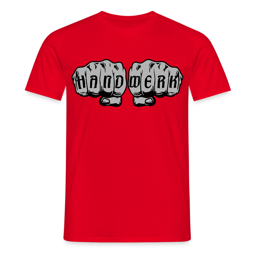 Unisex T-Shirt "Power-Handwerk" Rot Männer T-Shirt