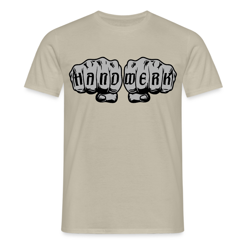 Unisex T-Shirt "Power-Handwerk" Sandbeige Männer T-Shirt