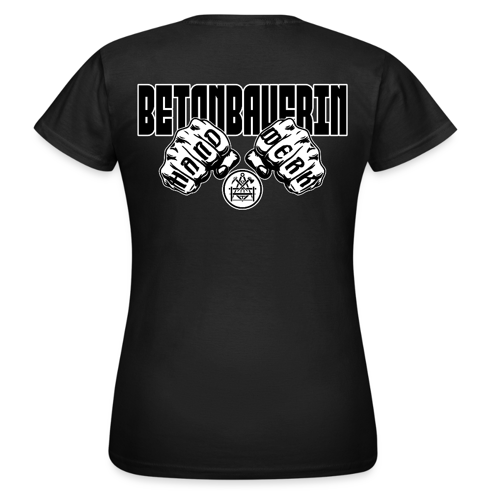 Frauen T-Shirt "Betonbauerin" (beidseitig bedruckt) - Schwarz