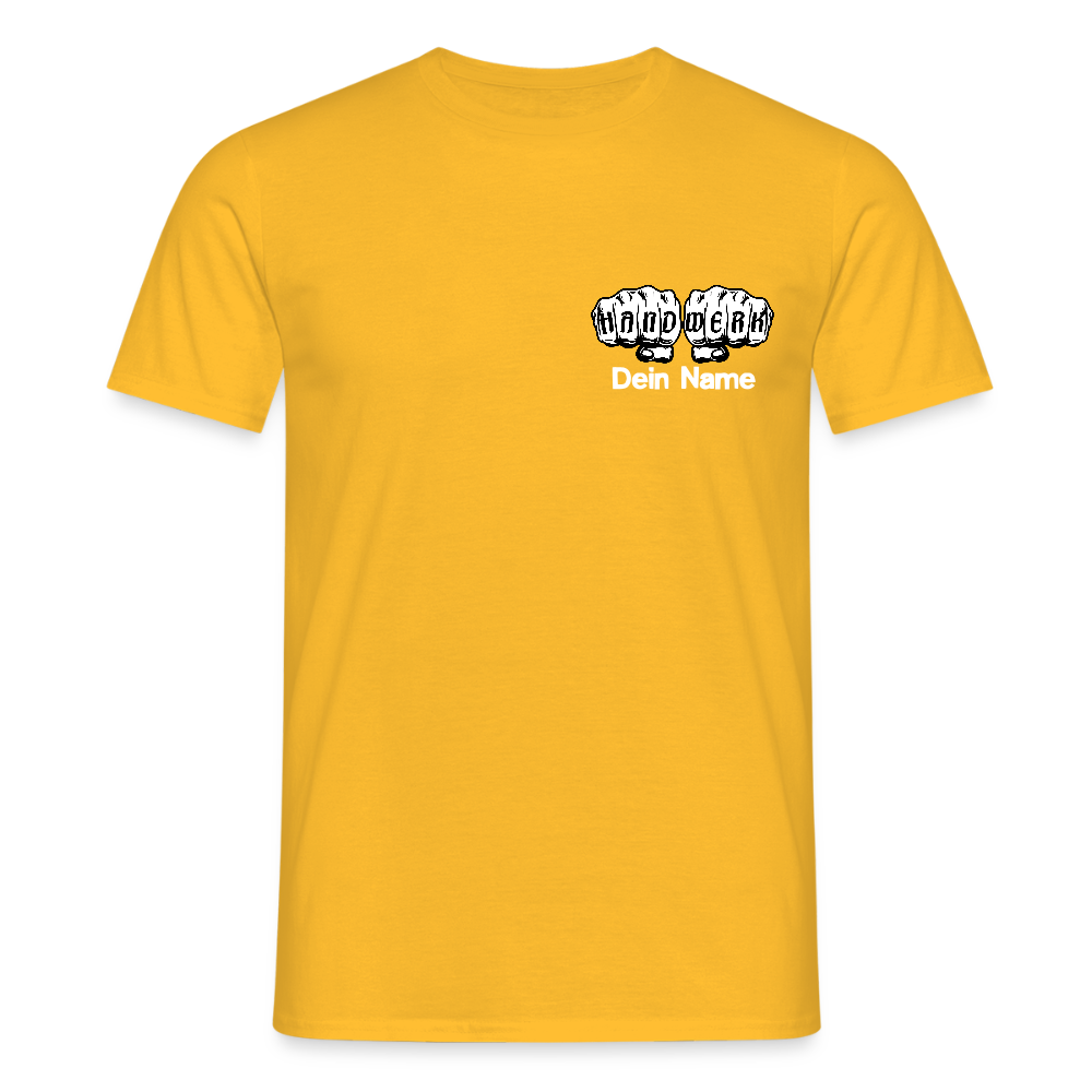 Unisex T-Shirt "Handwerk" personalisiert - Gelb