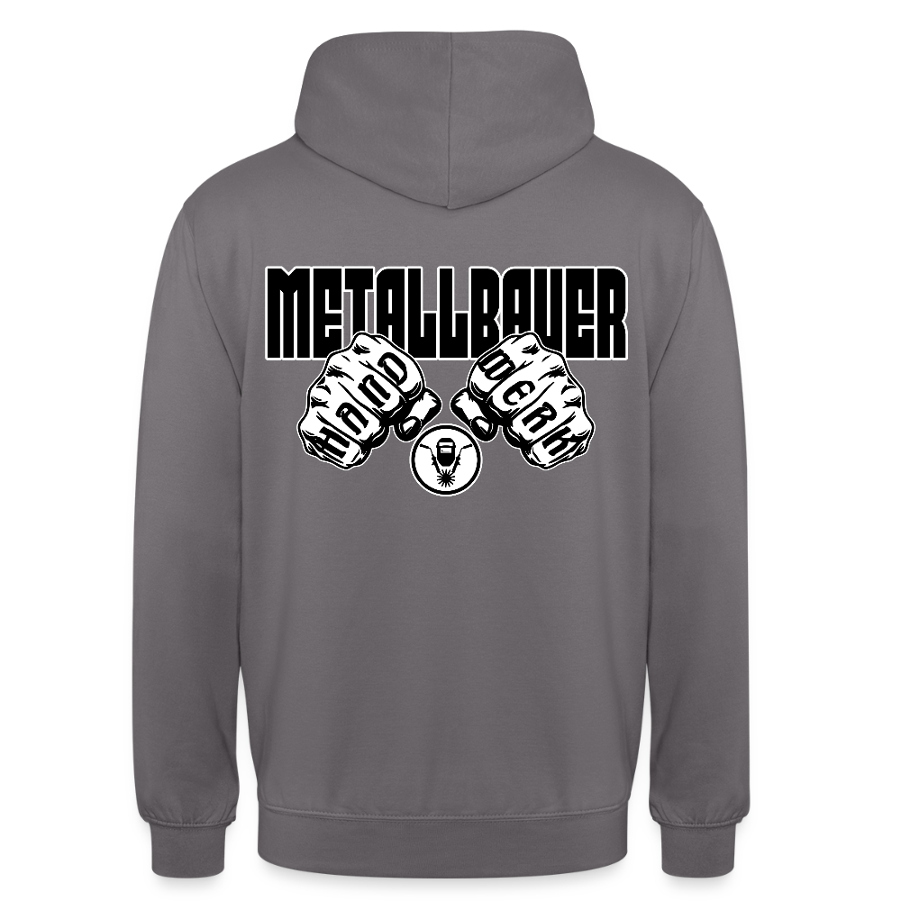 Unisex Hoodie "Metallbauer" (beidseitig bedruckt) - Mittelgrau