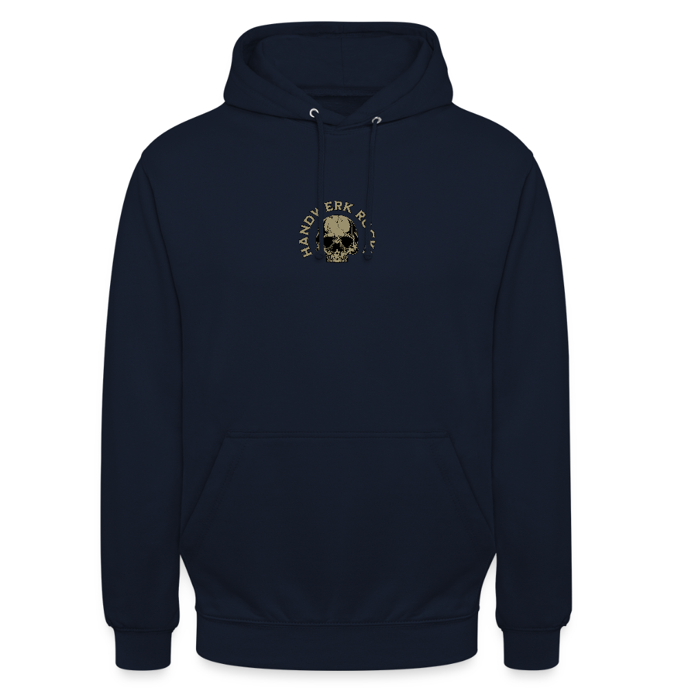 Unisex Hoodie "Handwerk-Rockt" (beidseitig bedruckt) - Navy