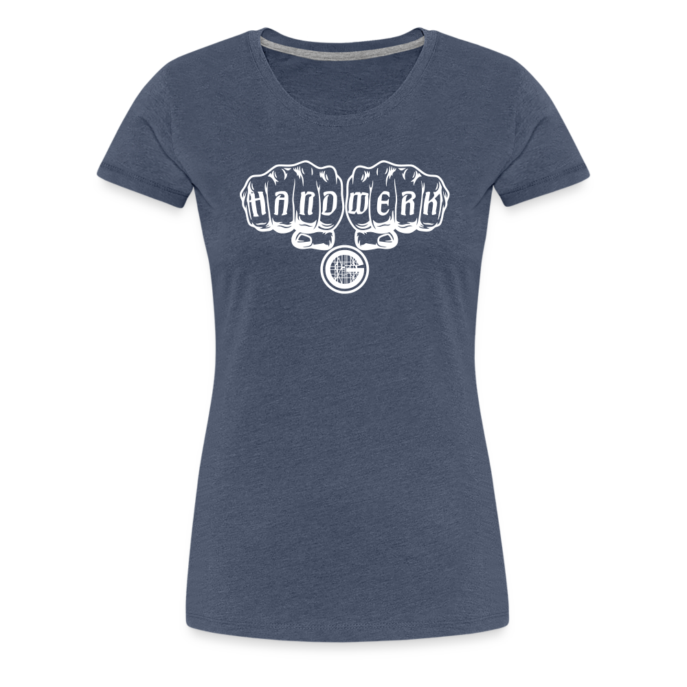 Frauen Premium T-Shirt "Gerüstbauer" - Blau meliert