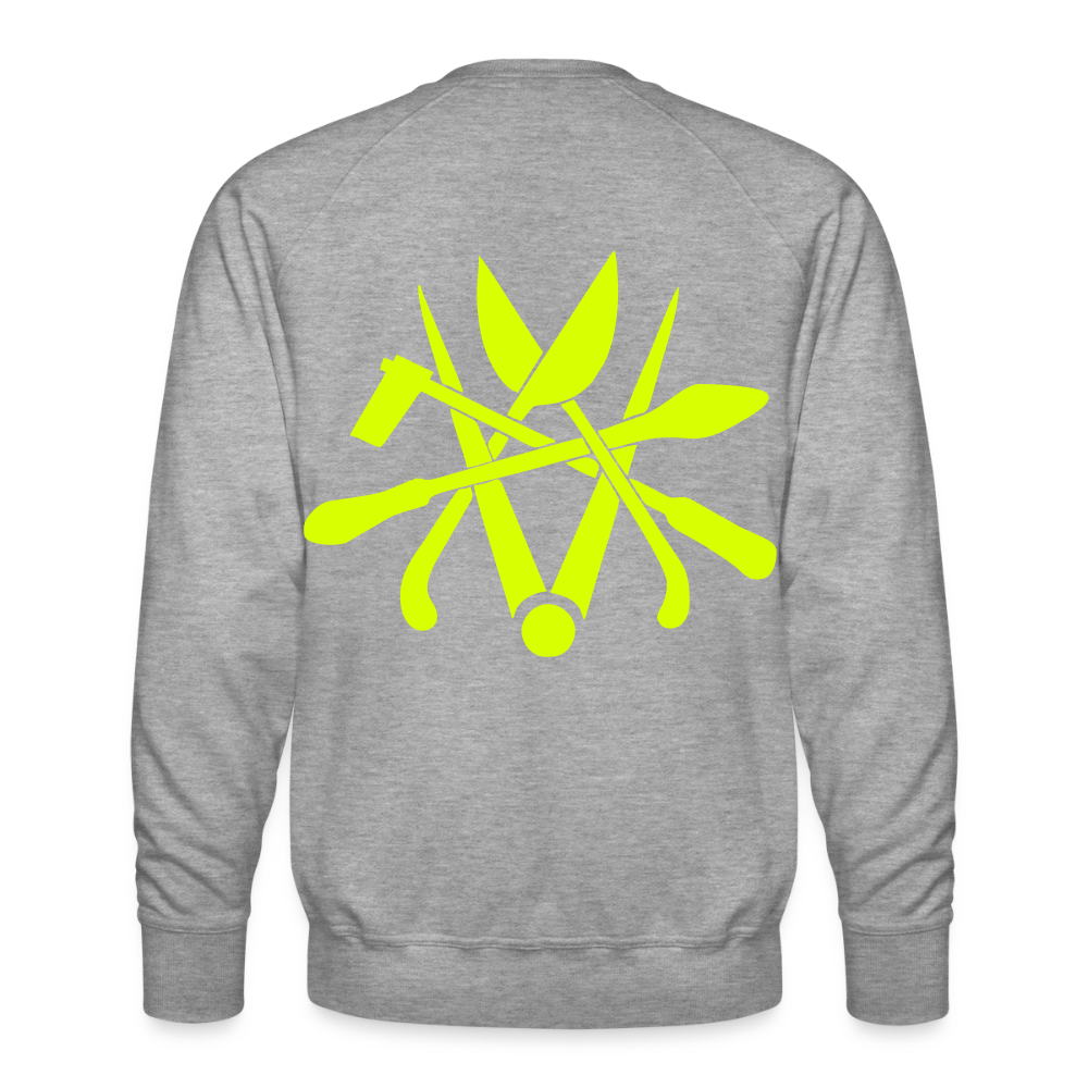Unisex Premium Pullover "Spengler" neongelb - Grau meliert