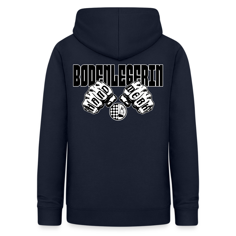 Frauen Hoodie "Bodenlegerin" (beidseitig beruckt) - Navy