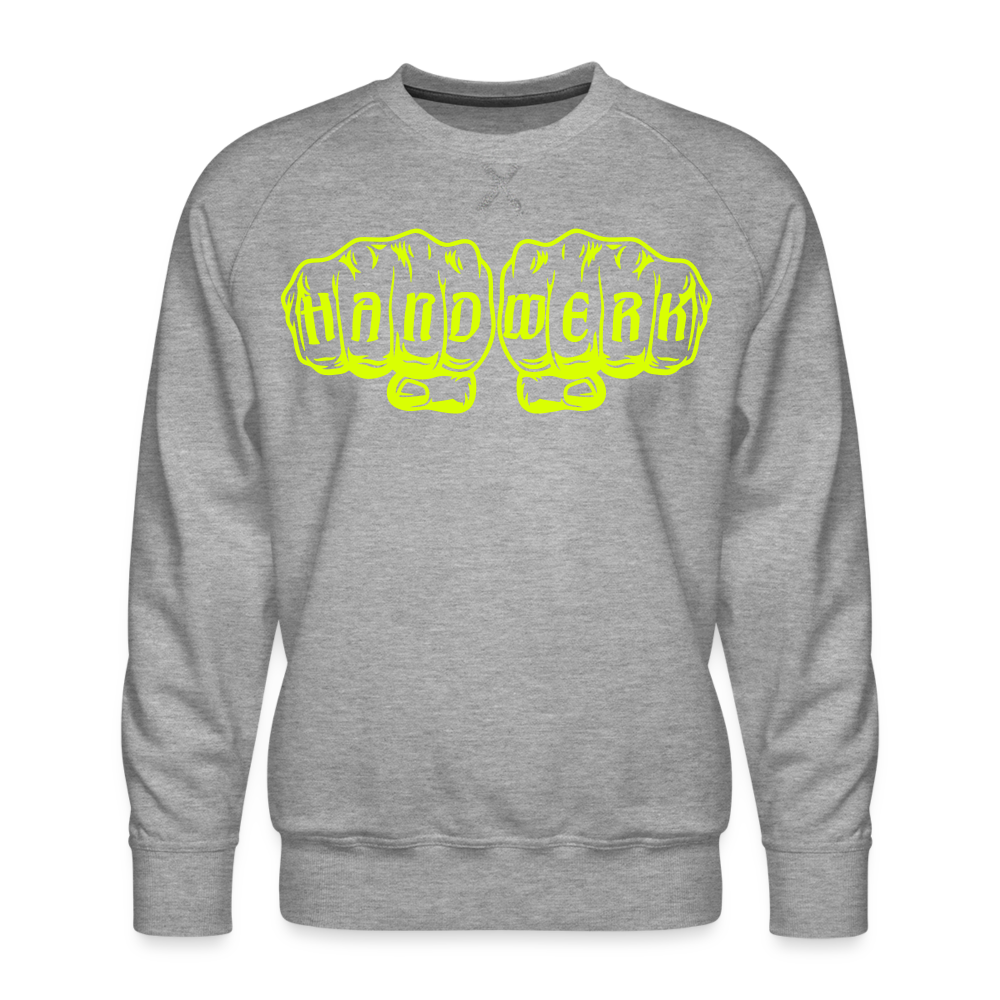 Unisex Premium Pullover "Maler" neongelb - Grau meliert