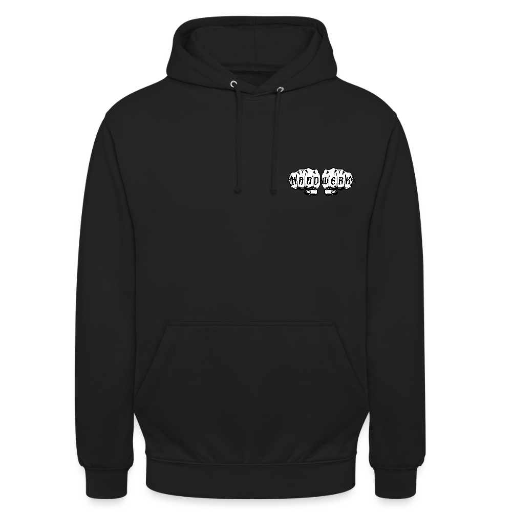 Unisex Hoodie "Heizungsbauer" (beidseitig bedruckt) - Schwarz