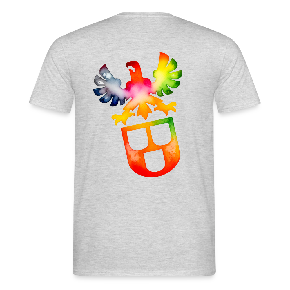 Unisex T-Shirt "Maler" (beidseitig bedruckt) - Grau meliert