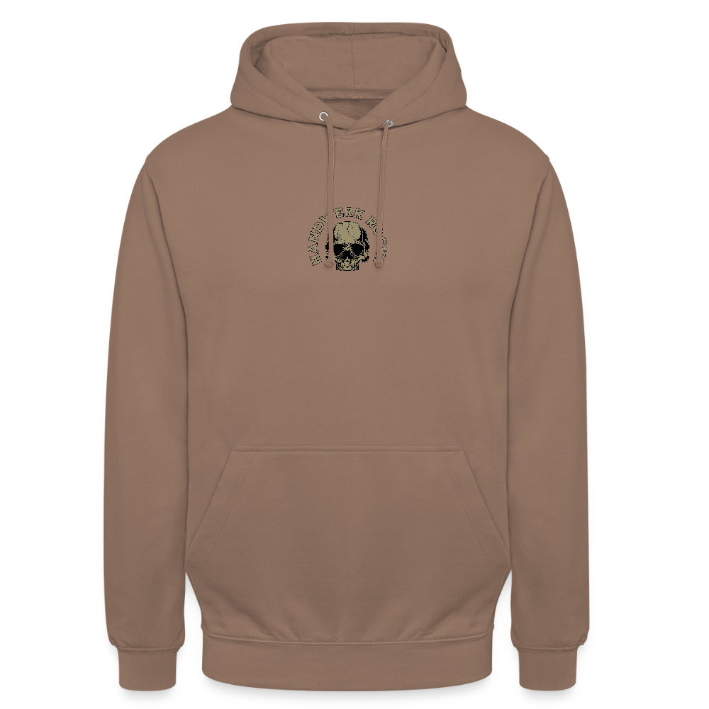 Unisex Hoodie "Handwerk-Rockt" (beidseitig bedruckt) - Mokka