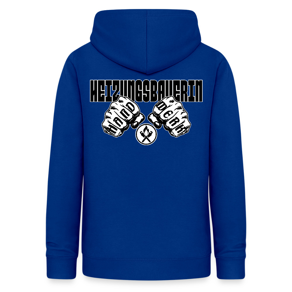 Frauen Hoodie "Heizungsbauerin" (beidseitig beruckt) - Royalblau