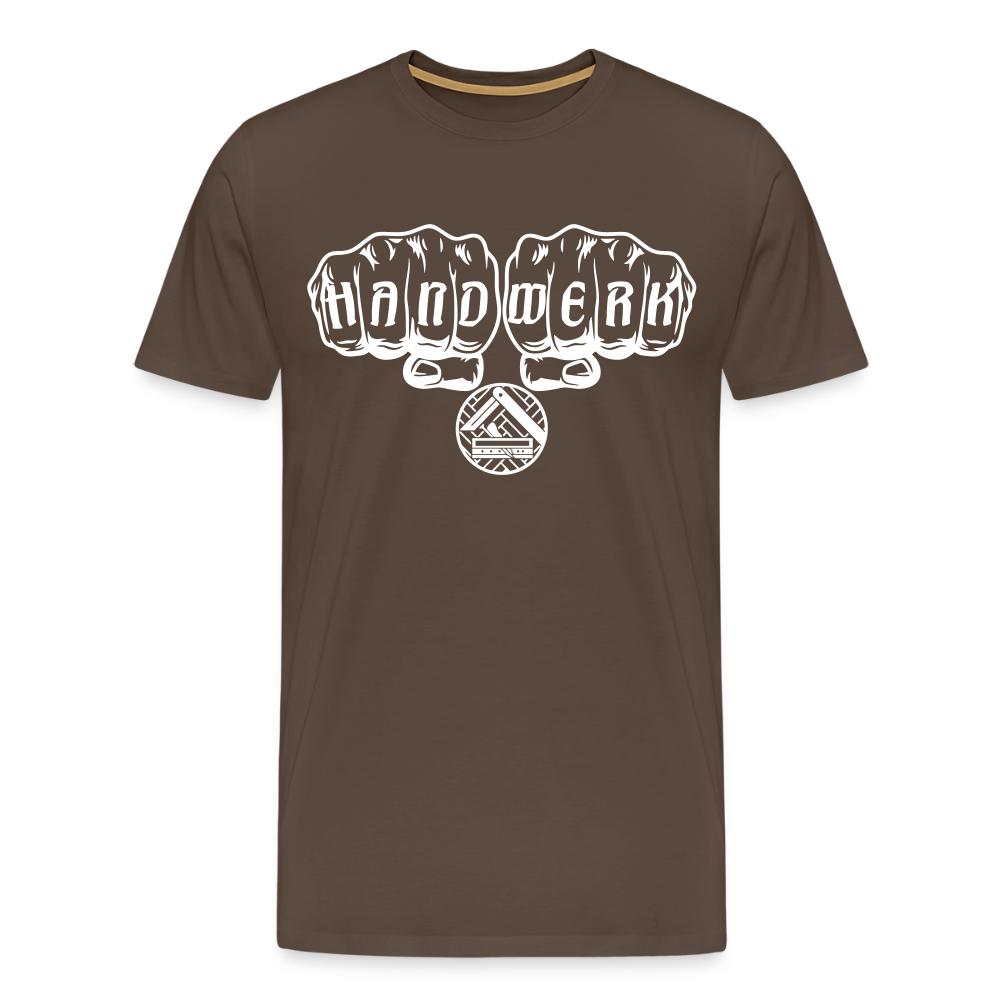 Männer Premium T-Shirt "Parkettleger" - Edelbraun