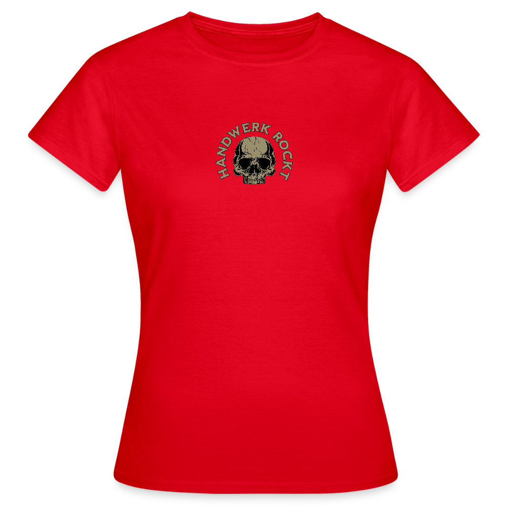 Frauen T-Shirt "Handwerk-Rockt" (beidseitig bedruckt) - Rot