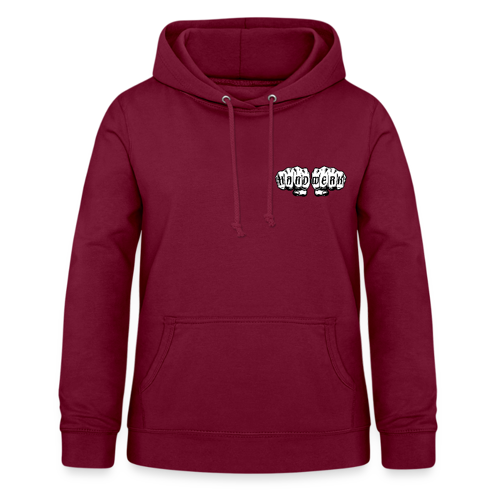 Frauen Hoodie "Heizungsbauerin" (beidseitig beruckt) - Bordeaux