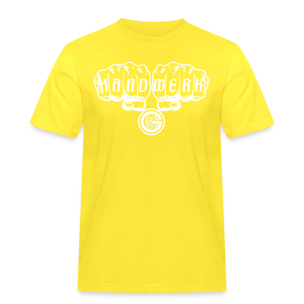 Männer Workwear T-Shirt "Gerüstbauer" - Gelb