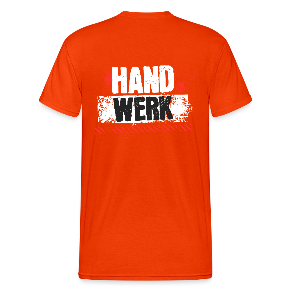 Unisex T-Shirt "Handwerk" (hinten bedruckt) - kräftig Orange