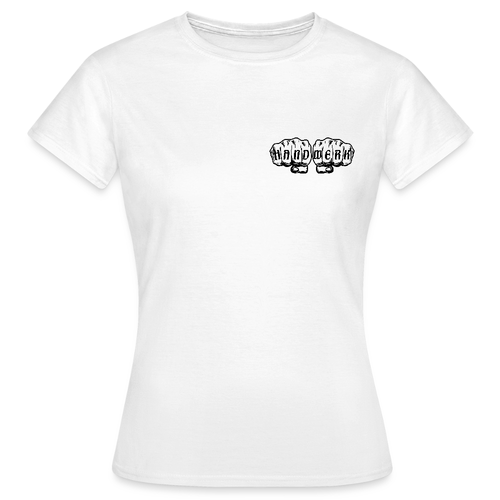 Frauen T-Shirt "Gebäudereinigerin" (beidseitig bedruckt) - Weiß