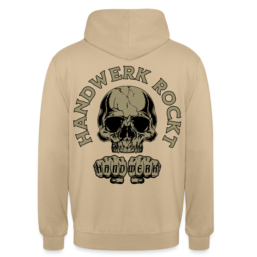 Unisex Hoodie "Handwerk-Rockt" (beidseitig bedruckt) - Beige