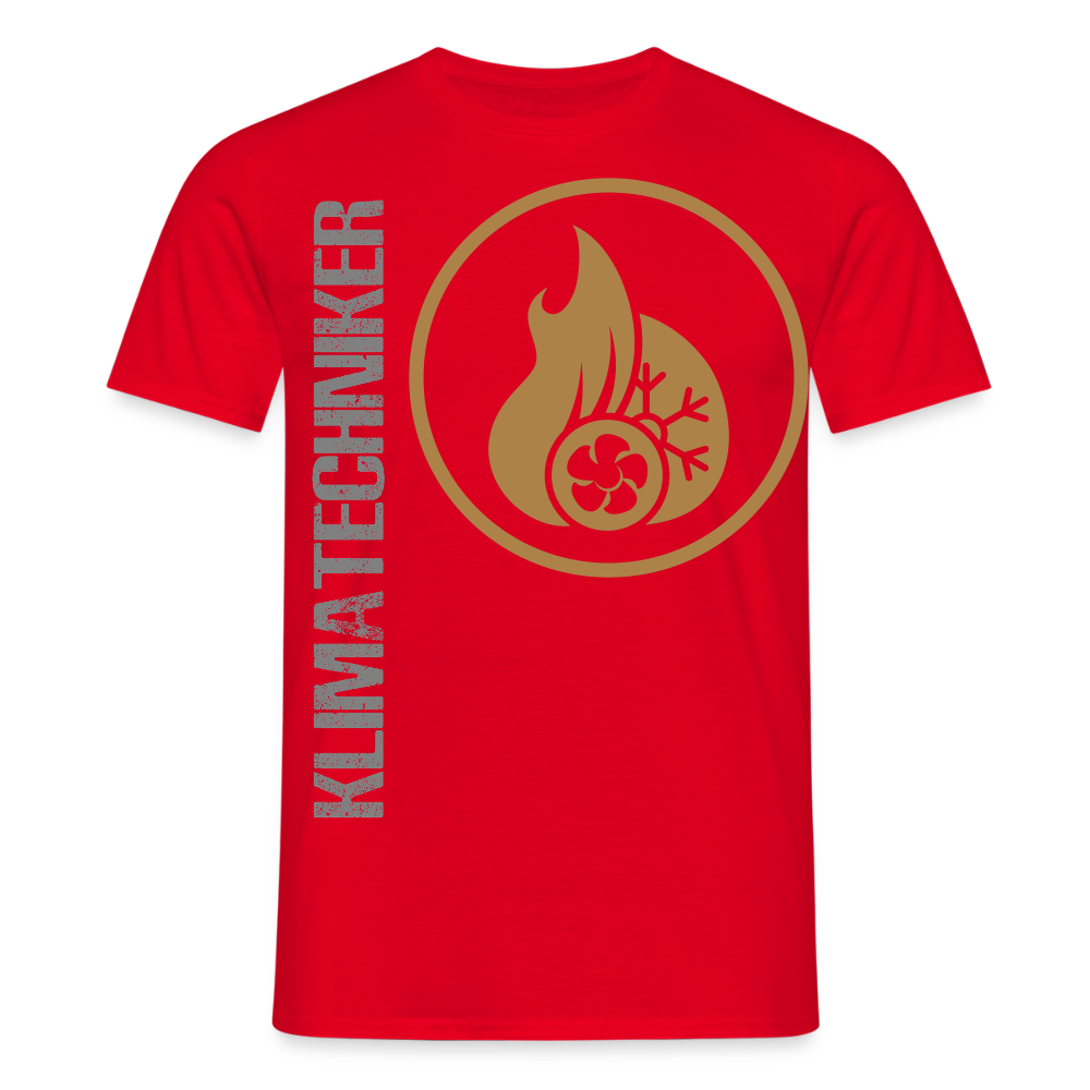 Unisex T-Shirt "Klimatechniker" Rot Männer T-Shirt