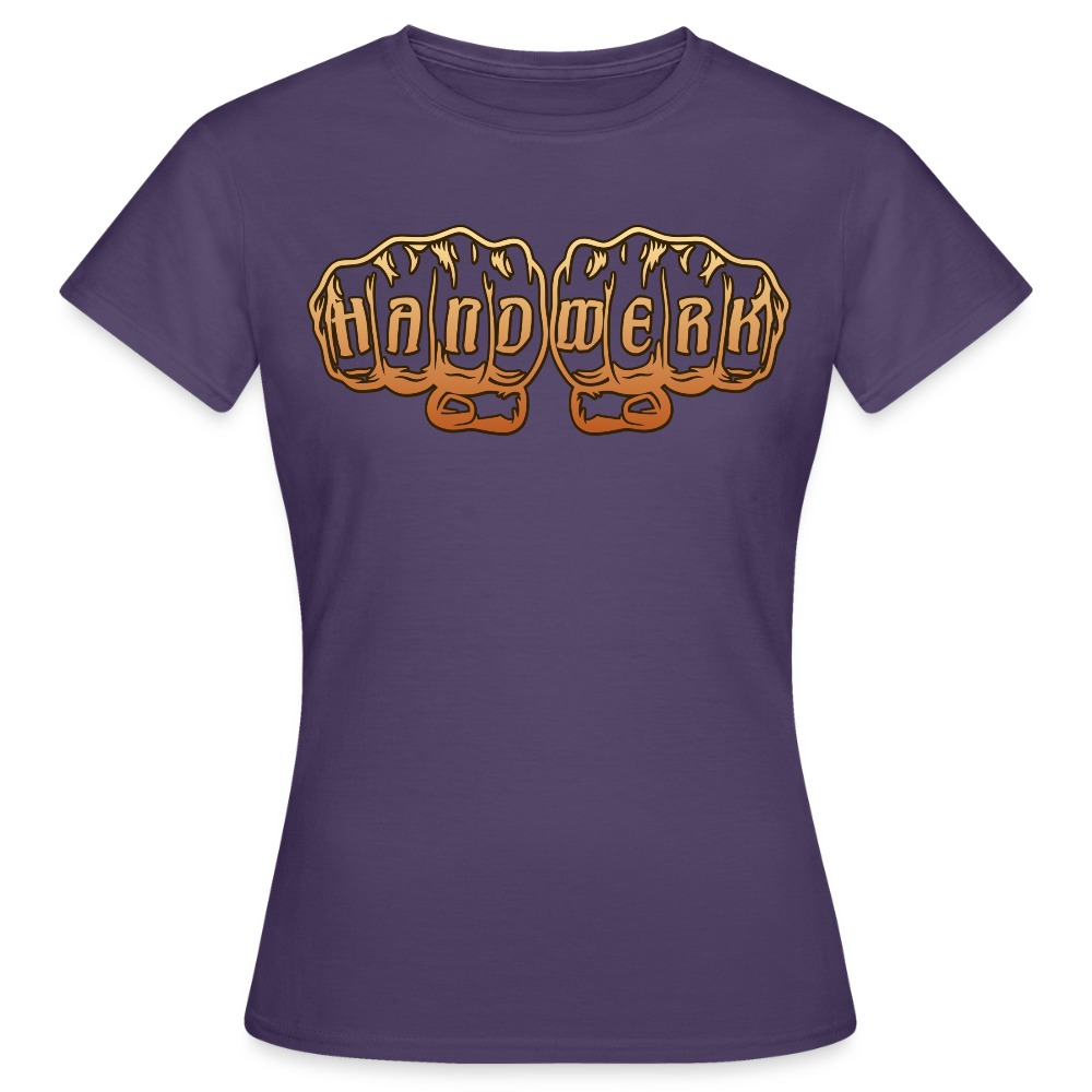 Frauen T-Shirt "Handwerk" Dunkellila Frauen T-Shirt