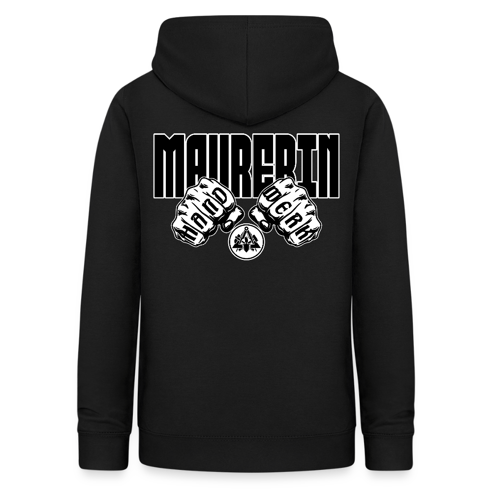 Frauen Hoodie "Maurerin" (beidseitig beruckt) Schwarz Frauen Hoodie